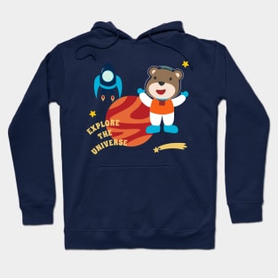 Space bear or astronaut in a space suit with cartoon style. Hoodie